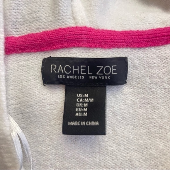 Rachel Zoe Striped Hooded Pullover Sweater Blue Red Knit Women Small Preppy - Picture 9 of 9